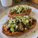 Anti-Inflammatory Sweet Potato Boats Filled With Spinach, Mushroom & Feta 🍠🥬🍄🧀