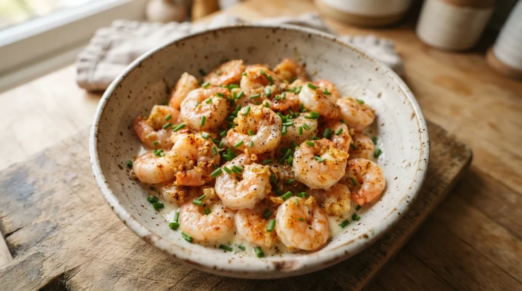 Air Fryer Garlic Shrimp with a Tender Opaque Finish