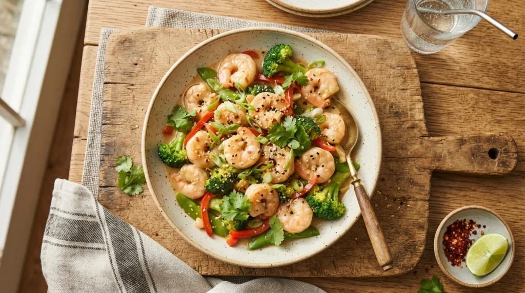 Keto Shrimp and Broccoli Stir-Fry Without Cornstarch