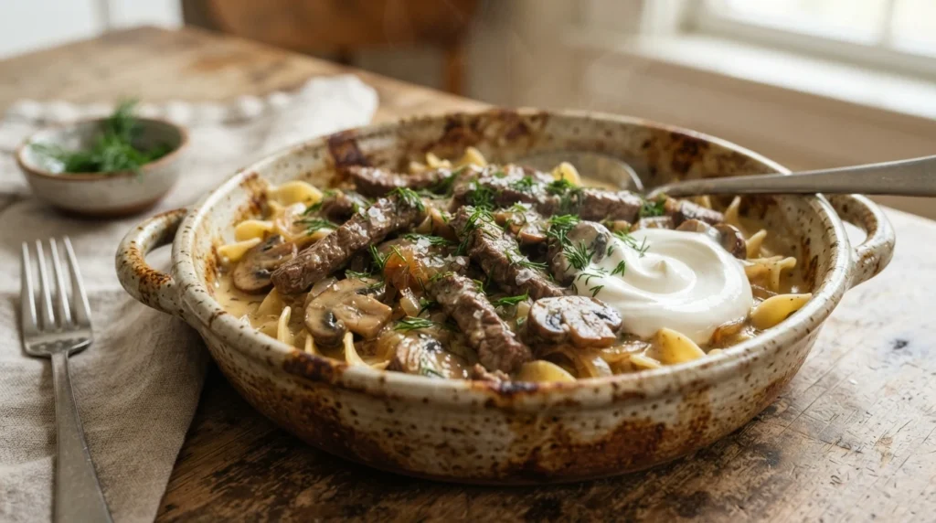 Keto Beef Stroganoff with Tender Sirloin Strips