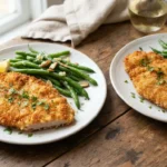 Air Fryer Pork Schnitzel with an Evenly Pounded Cutlet