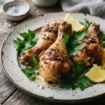 Air Fryer Lemon Garlic Drumsticks with a Refrigerator Marinating Plan