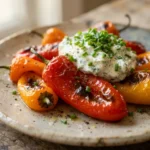 Crispy Air Fryer Mini Peppers with Cream Cheese and Chives