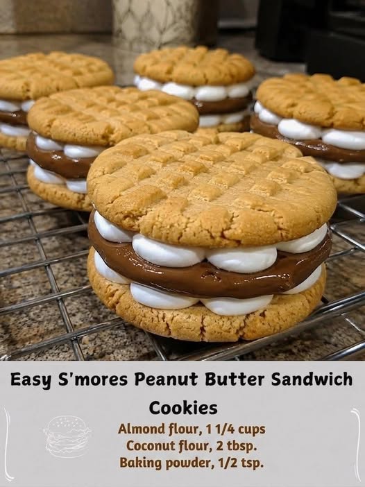 Peanut Butter S’mores Sandwich Cookies