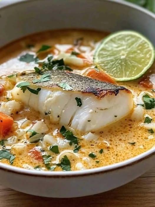 Coconut Lime Fish Soup – Creamy, Light, High-Protein & Low-Carb