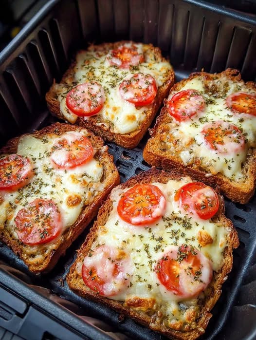 Air Fryer Cheesy Tomato Toast