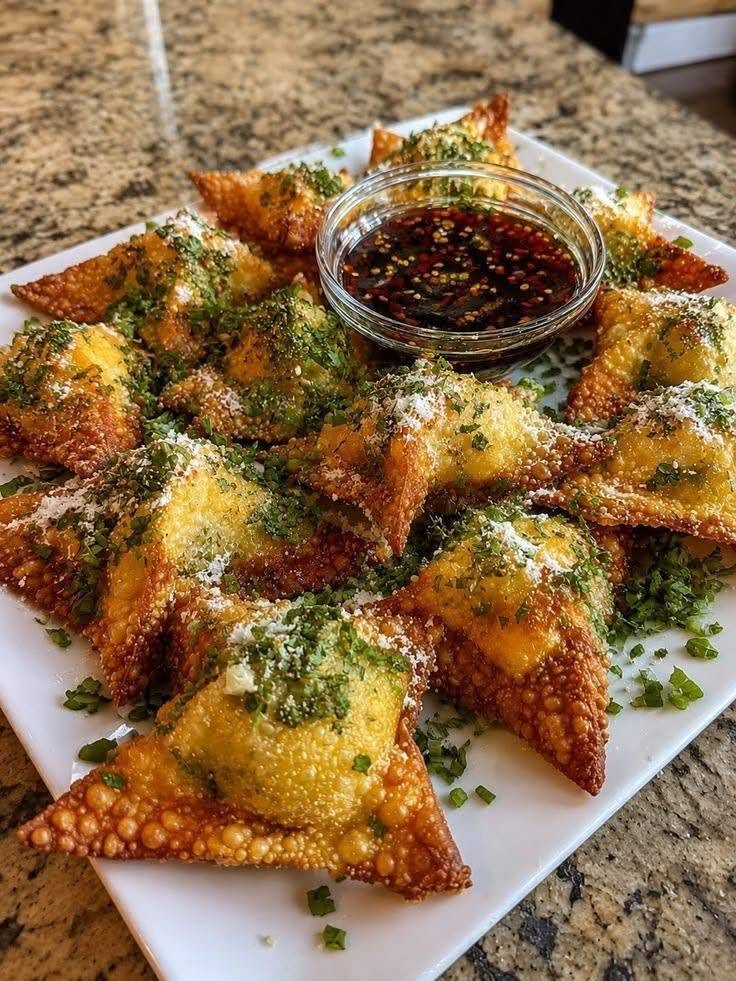 Chile Relleno Wontons with Jalapeño Soy Sauce 🥟✨