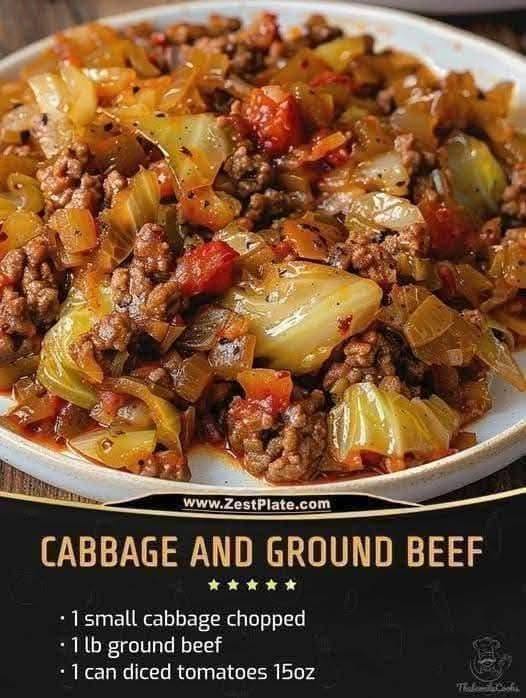 Ground Beef and Chopped Cabbage