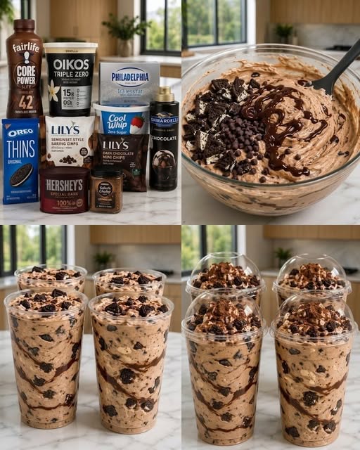 High-Protein Mocha Cookies & Cream Fluff Parfait ☕🍪🤎