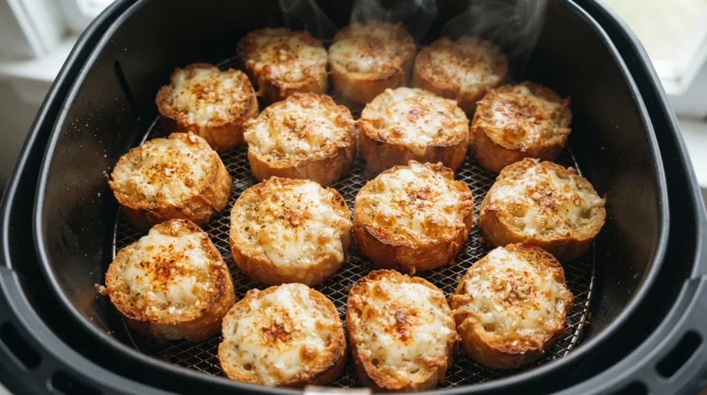 Crispy Air Fryer Cheesy Garlic Baguette Slices