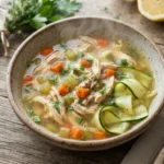 Satisfying Keto Chicken Noodle Soup with Courgette Ribbons