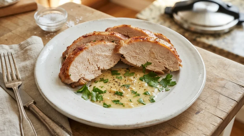 Keto Pressure Cooker Turkey Breast with Garlic Butter