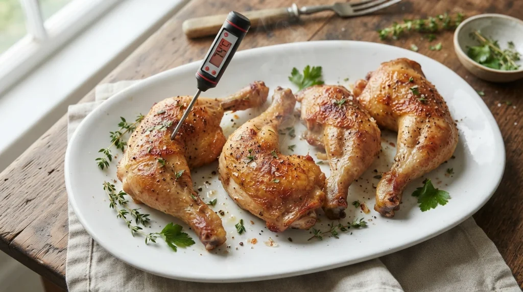 Air Fryer Chicken Leg Quarters with Joint Temperature Checks