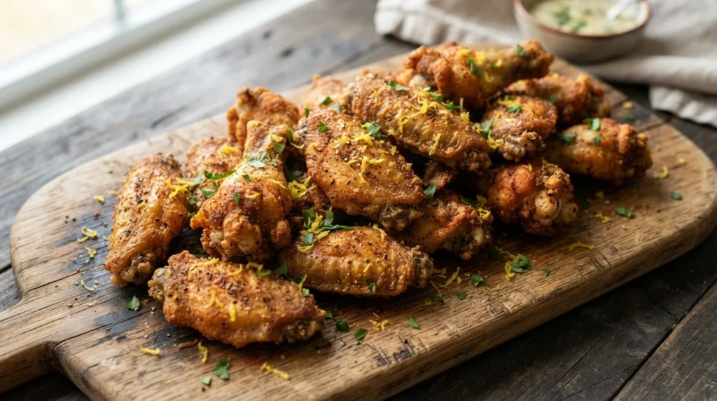 Crispy Air Fryer Lemon Pepper Wings with Fresh Zest