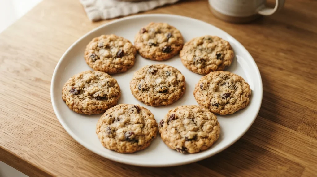 Air Fryer Oatmeal Raisin Cookies with Soft Centers