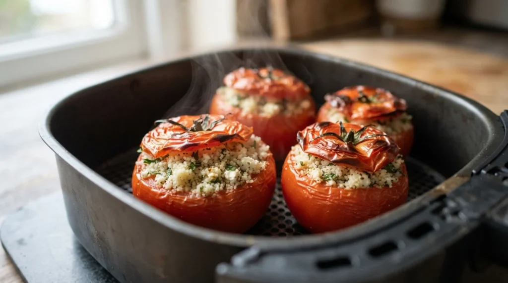 Air Fryer Tomatoes Stuffed with Herbed Couscous