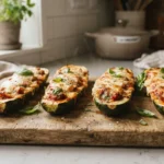 Air Fryer Zucchini Boats with Tomato and Mozzarella