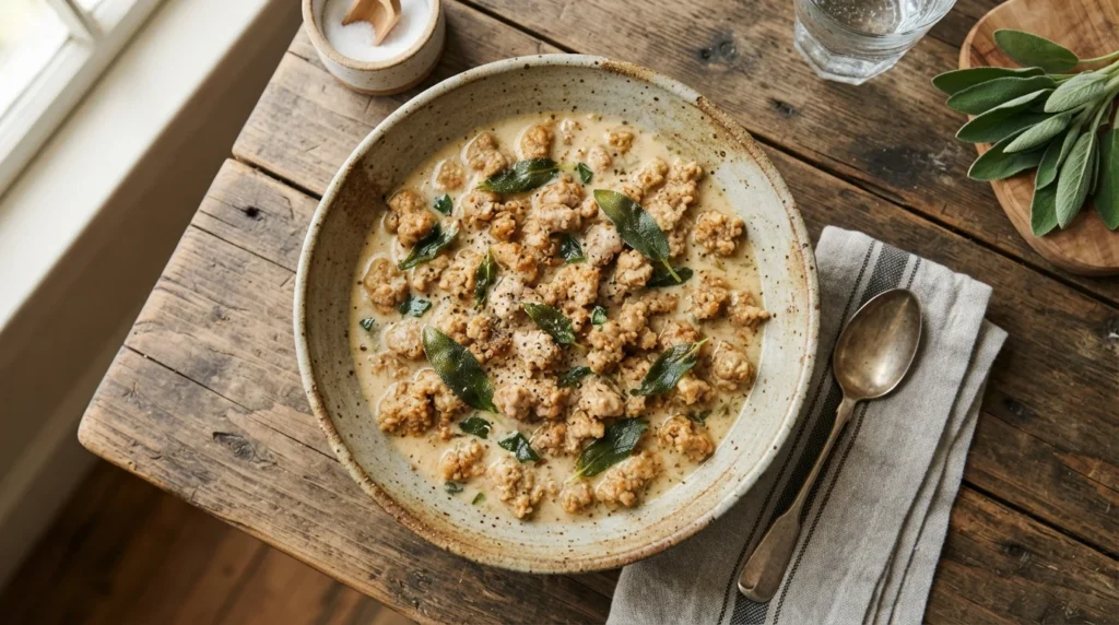 Keto Turkey Breakfast Sausage Crumbles with Sage
