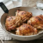 Air Fryer Bone-In Chicken Thighs with Dry Skin and Thermometer Finish