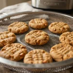 Air Fryer Peanut Butter Cookies with Evenly Flattened Dough