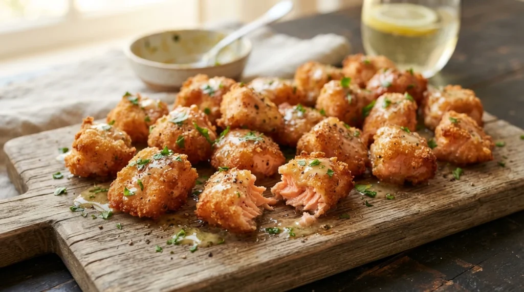 Keto Air Fryer Salmon Bites with Lemon Butter
