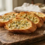 Crispy Air Fryer Garlic Bread with Evenly Spread Butter