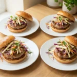 Air Fryer Pork Burgers with Apple Slaw