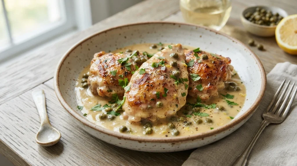 Keto Lemon Caper Chicken with a Stable Sauce