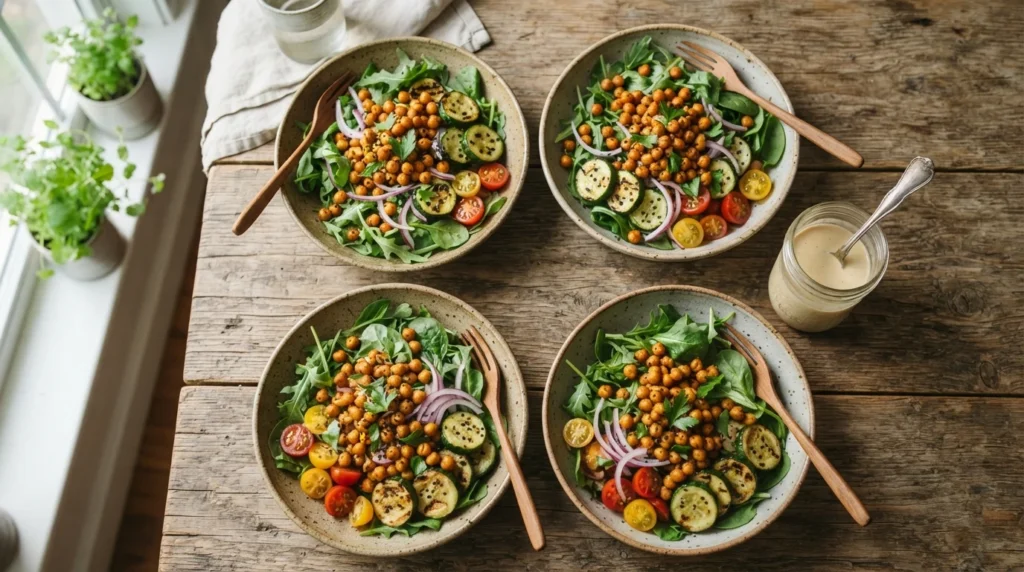 Air Fryer Chickpea Shawarma Bowls with Tahini Dressing