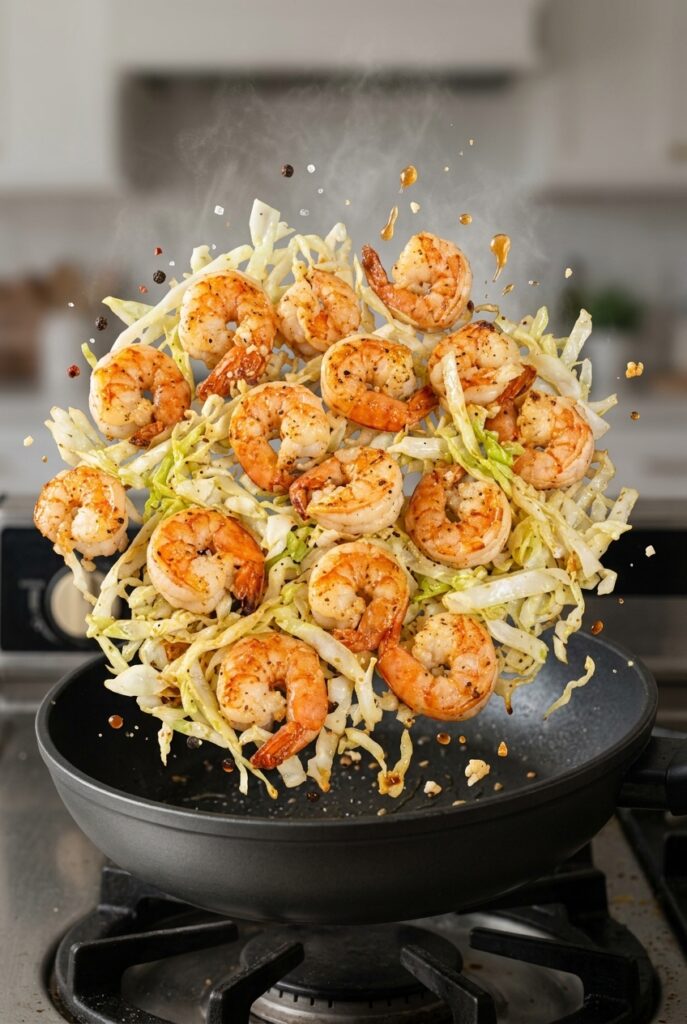 🍤🥬 Shrimp Cabbage Skillet