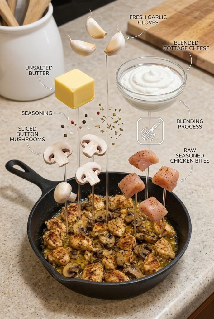 🧄 Garlic Butter Mushrooms and Chicken