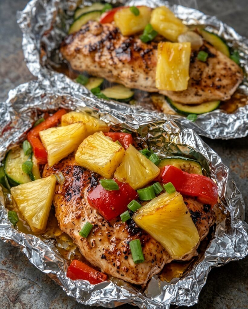 🍍 Teriyaki Chicken and Pineapple Foil Packets