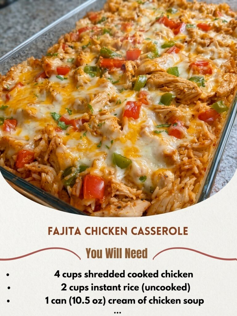🌮 Fajita Chicken Casserole