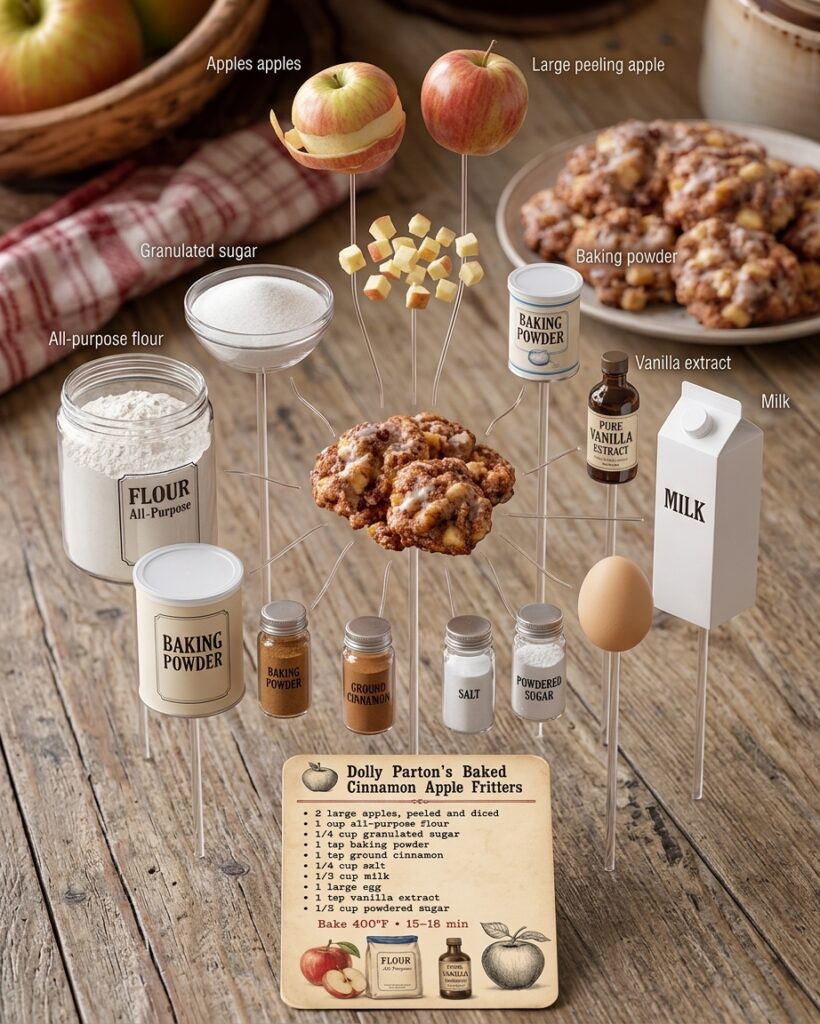 🍎 Dolly Parton’s Baked Cinnamon Apple Fritters