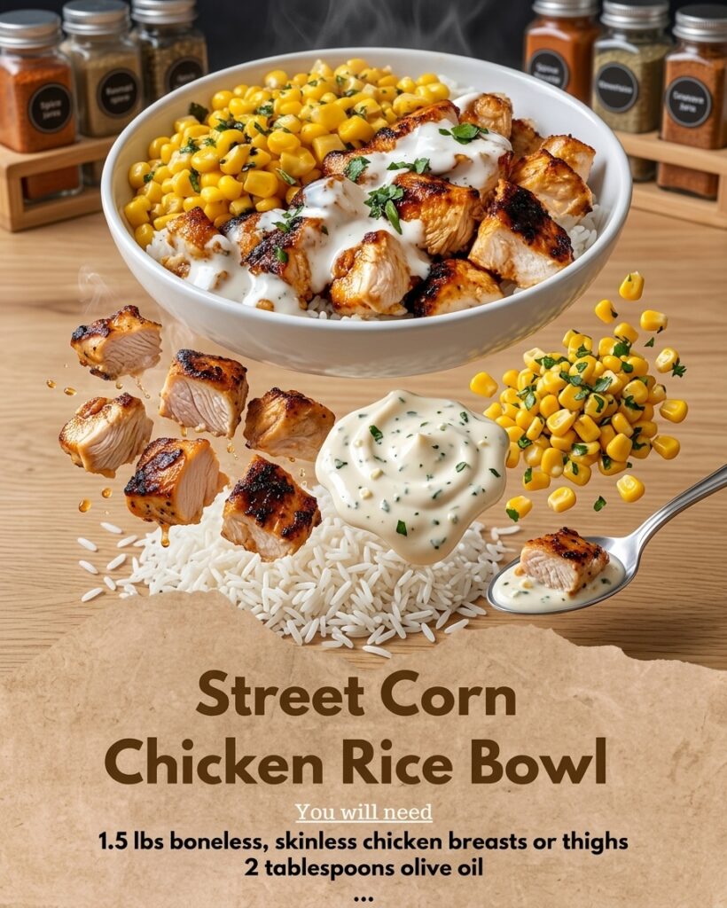 Street Corn Chicken Rice Bowl