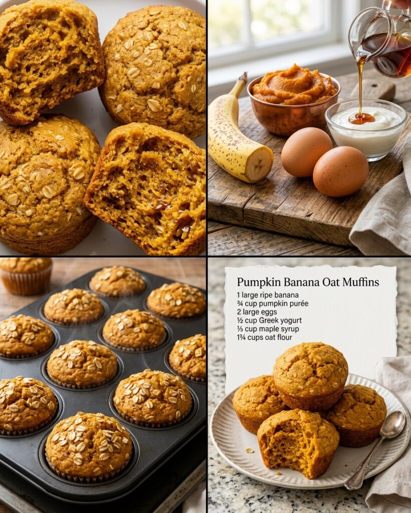 π Pumpkin Banana Oat Muffins