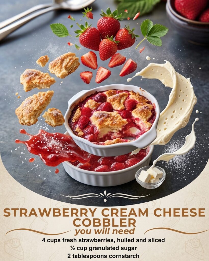 Strawberry Cream Cheese Cobbler