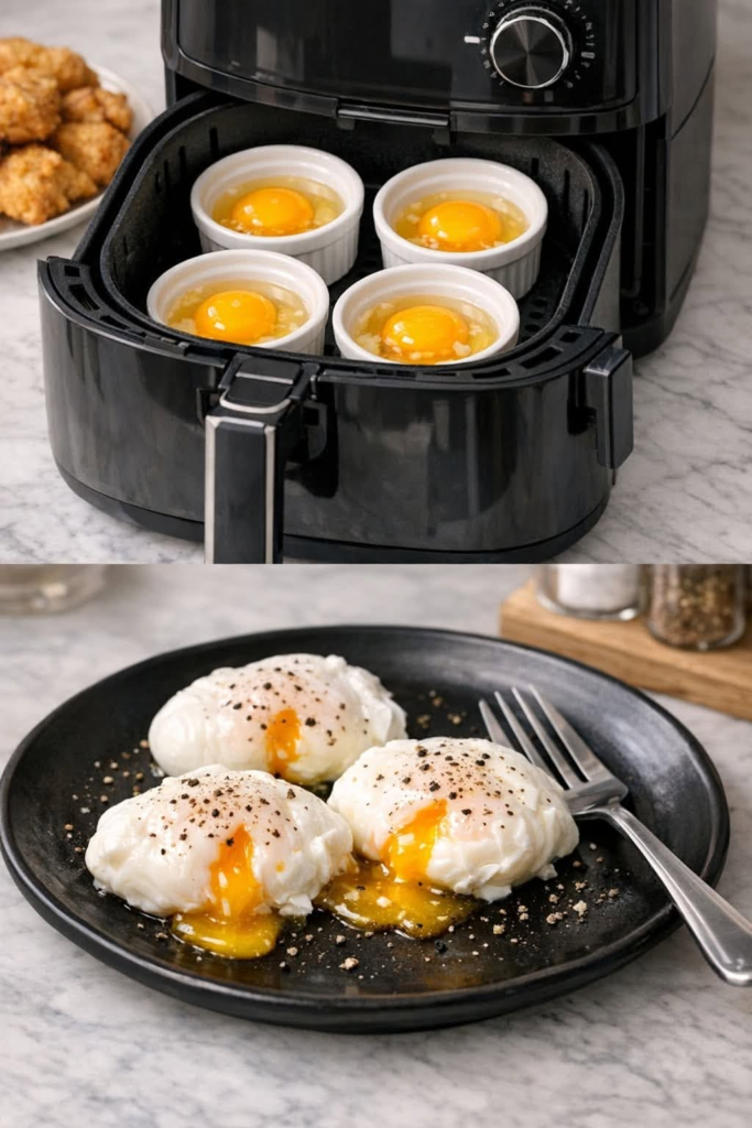 Air Fryer Poached Eggs (Easy High-Protein, Low-Carb Breakfast in Minutes)
