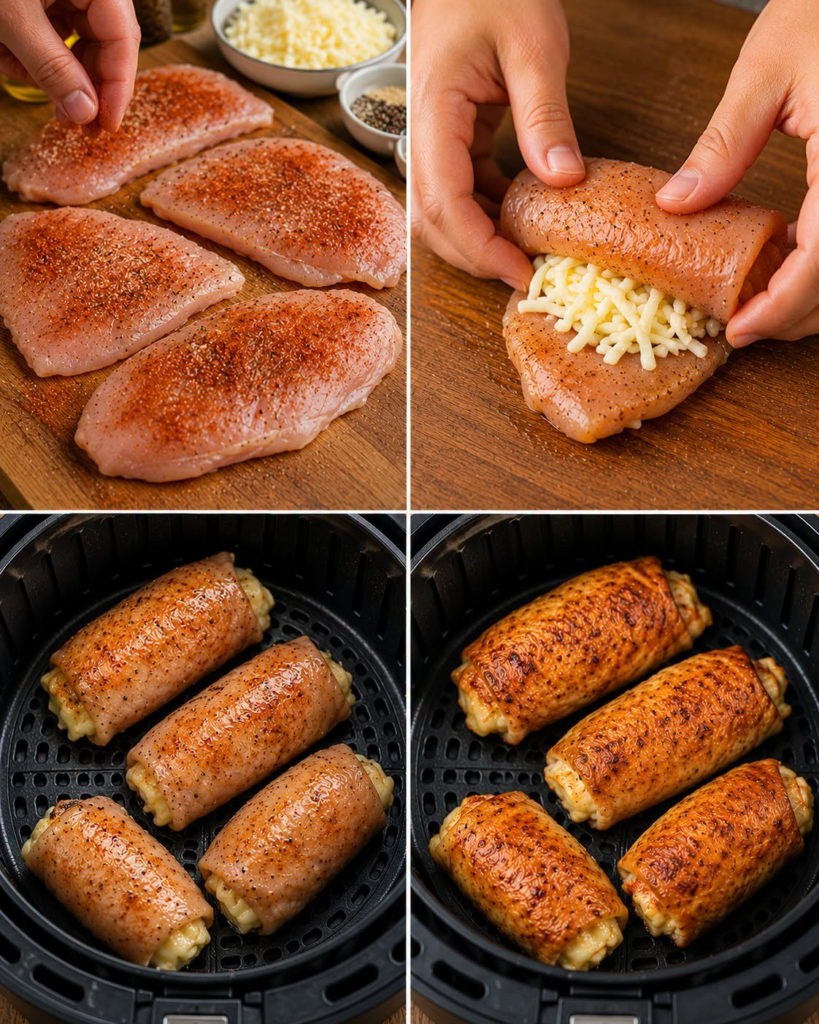 Cheesy Chicken Roll-Ups (High-Protein Stuffed Chicken Recipe)