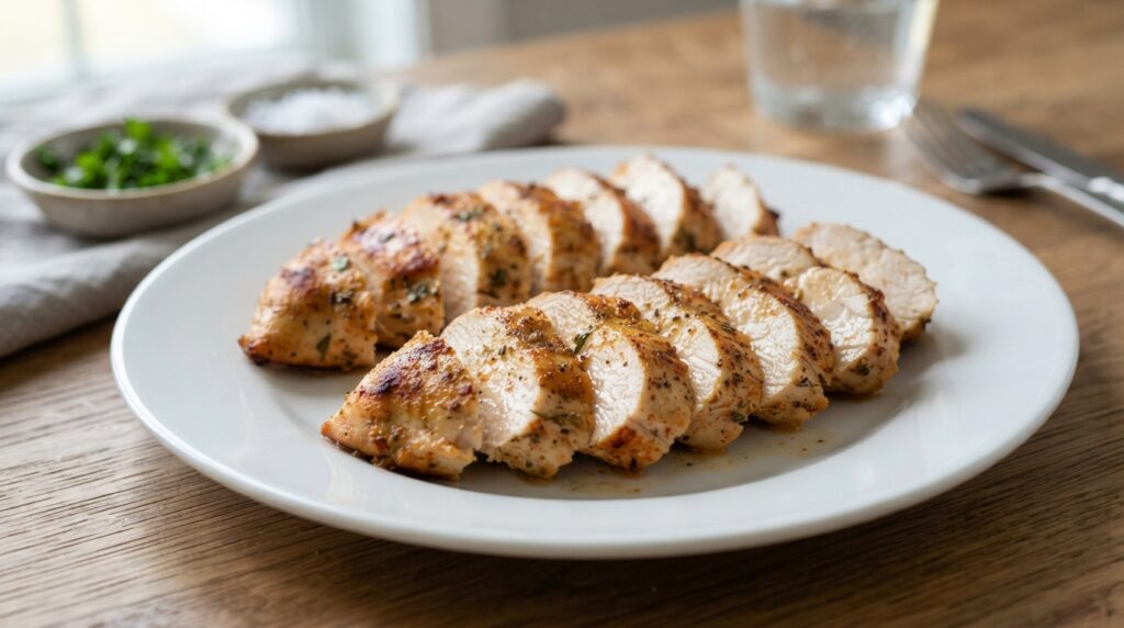 Air Fryer Chicken Breast with an Even-Thickness Method for Juicy Slices