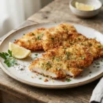 Air Fryer Chicken Schnitzel with a Thin Golden Crust