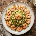 Keto Garlic Butter Shrimp with Courgette Noodles