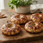 Air Fryer Chicken Burgers with a Shallow Center Indent