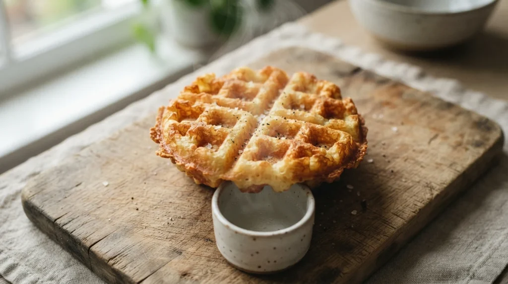 Air Fryer Frozen Potato Waffles with Even Browning