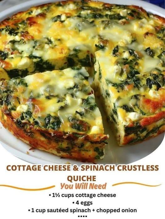 Air Fryer Cottage Cheese & Spinach Crustless Quiche