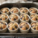 Air Fryer Blueberry Yogurt Muffins with Evenly Filled Cups