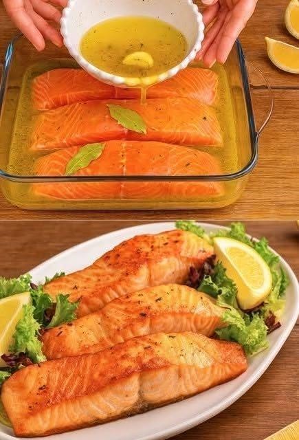 π Creamy Tuscan Air Fryer Salmon