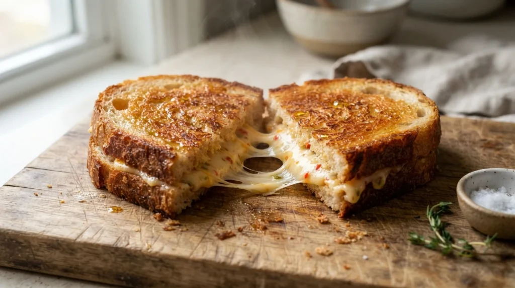 Air Fryer Grilled Cheese with Bread Browned Before Cheese Leaks