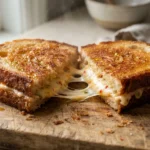 Air Fryer Grilled Cheese with Bread Browned Before Cheese Leaks