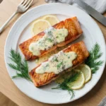 Keto Salmon with Lemon Dill Cream Sauce
